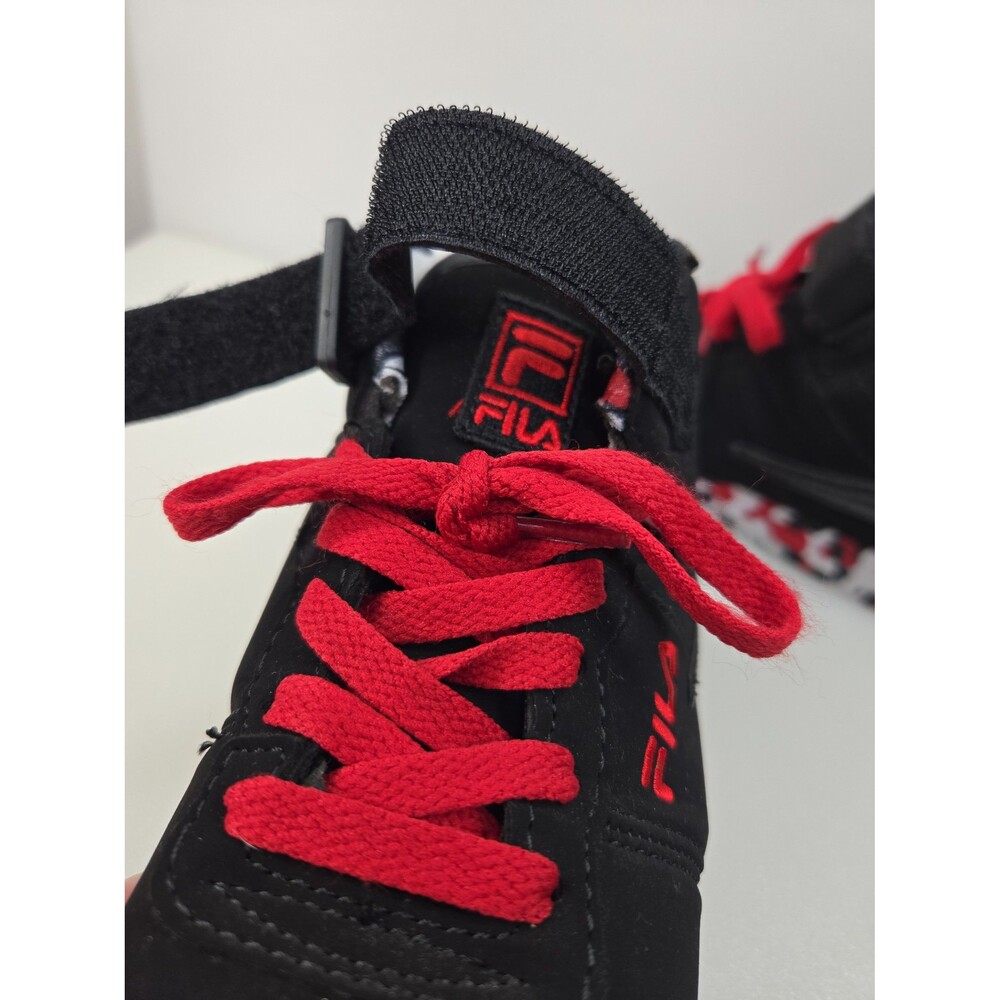 Fila VULC 13 Mashup Red Black White Camo Sneaker Shoe High Top Unisex Kids 2 - Picture 8 of 12